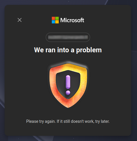 Microsoft a rencontré un problème